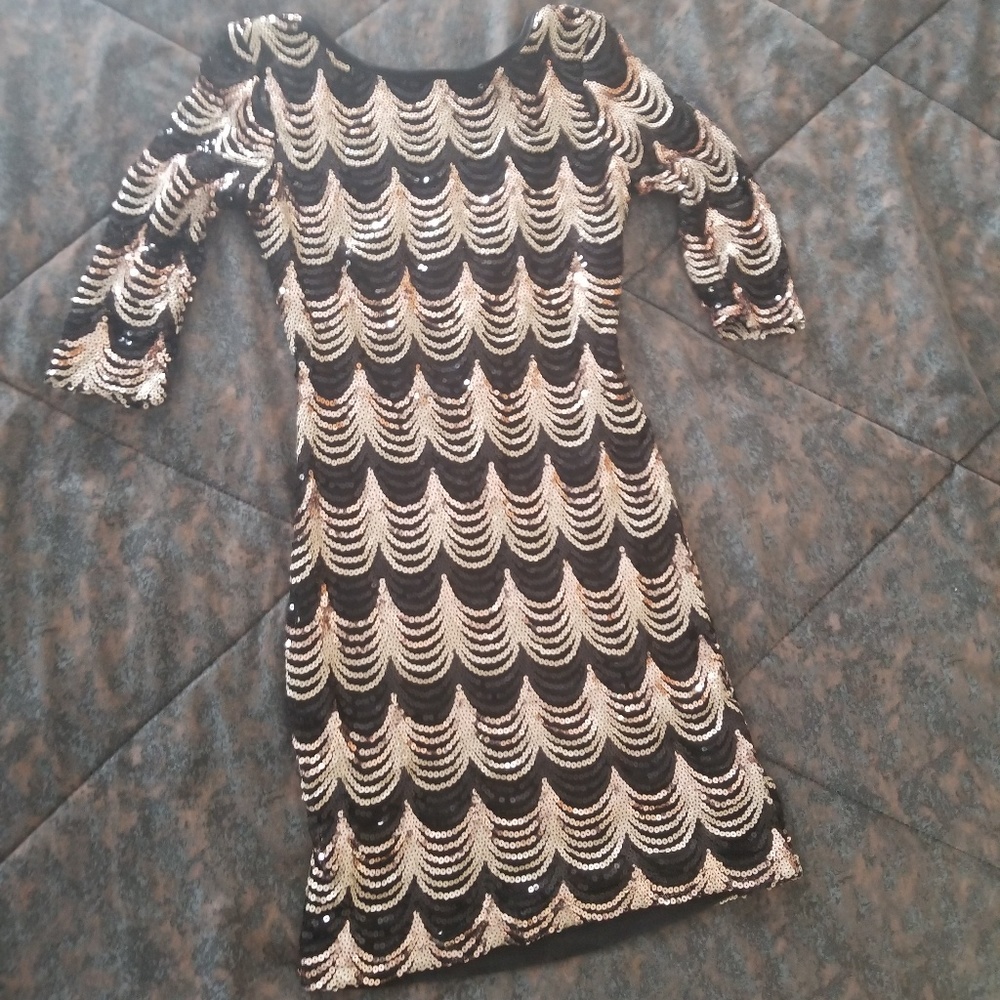 Gold Sequin Dress
